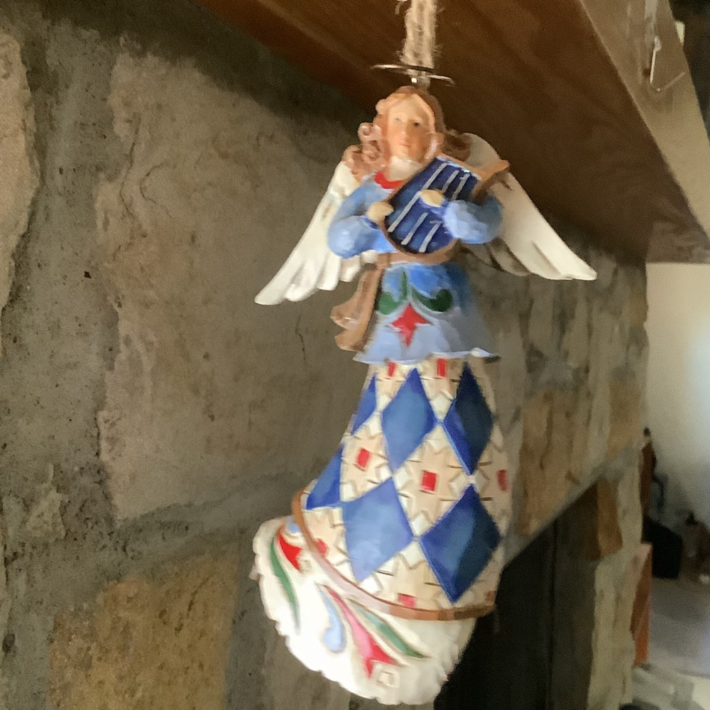 2010 Jim Shore Angel Playing Harp Holiday Hanging Ornament